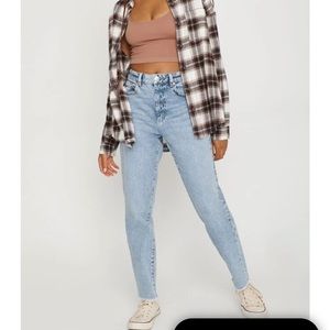 Light Wash Denim Mom Jeans (Free Dark Wash pair with purchase)